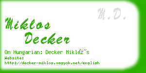 miklos decker business card